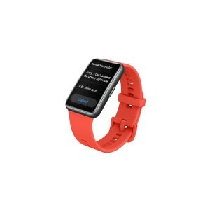 Huawei Watch Fit new - Sort - smart ur med rem - silikone - pomelorød - håndledsstørrelse: 130-210 mm - display 1.64 - 4 GB - Bluetooth - 21 g