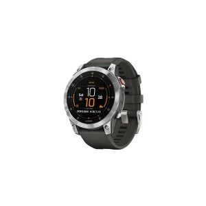 Garmin epix Gen 2 - Skiferstål - sportsur med bånd - silikone - håndledsstørrelse: 125-208 mm - display 1.3 - 16 GB - Bluetooth, Wi-Fi, ANT+ - 76 g