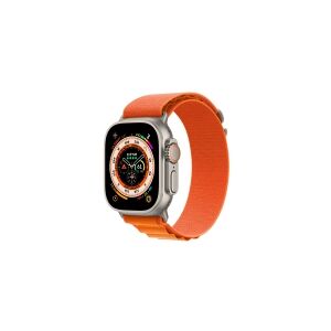 Apple Watch Ultra - 49 mm - titanium - smart ur med Alpine Loop - tekstil - orange - båndstørrelse: M - 32 GB - Wi-Fi, LTE, UWB, Bluetooth - 4G - 61.3 g