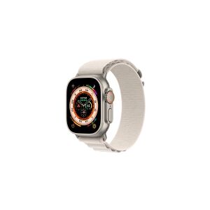 Apple Watch Ultra - 49 mm - titanium - smart ur med Alpine Loop - tekstil - stjernelys - båndstørrelse: M - 32 GB - Wi-Fi, LTE, UWB, Bluetooth - 4G - 61.3 g