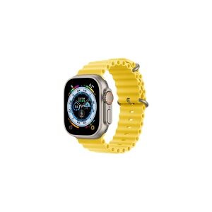 Apple Watch Ultra - 49 mm - titanium - smart ur med Ocean-bånd - fluoroelastomer - gul - håndledsstørrelse: 130-200 mm - 32 GB - Wi-Fi, LTE, UWB, Bluetooth - 4G - 61.3 g