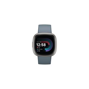 Fitbit Versa 4 - 40 mm - platin - smart ur med bånd - vandfaldsblå - båndstørrelse: S/L - NFC, Bluetooth