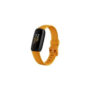 Fitbit Inspire 3 - Sort - aktivitetssporer med bånd - silikone - orange - håndledsstørrelse: op til 221 mm - Bluetooth - sort, morgenglød