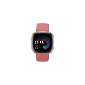 Fitbit Versa 4 - 40 mm - kobberrose - smart ur med bånd - pink sand - båndstørrelse: S/L - NFC, Bluetooth