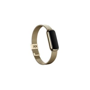 Fitbit Stainless Steel Mesh - Håndledsrem for aktivitetssporer - 140 - 201 mm - blødt guld rustfrit stål - for Fitbit Luxe