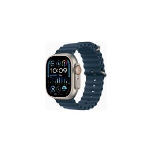 Apple Watch Ultra 2 - 49 mm - titanium - smart ur med Ocean-bånd - fluoroelastomer - blå - håndledsstørrelse: 130-200 mm - 64 GB - Wi-Fi, LTE, UWB, Bluetooth - 4G - 61.4 g