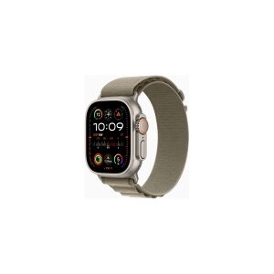 Apple Watch Ultra 2 - 49 mm - titanium - smart ur med Alpine Loop - tekstil - oliven - båndstørrelse: S - 64 GB - Wi-Fi, LTE, UWB, Bluetooth - 4G - 61.4 g