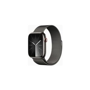 Apple Watch Series 9 (GPS + Cellular) - 45 mm - grafit rustfrit stål - smart ur med milanesisk løkke - 64 GB - Wi-Fi, LTE, UWB, Bluetooth - 4G - 51.5 g