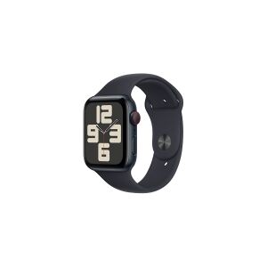 Apple Watch SE (GPS + Cellular) - 2. generation - 44 mm - midnatsaluminium - smart ur med sportsbånd - fluoroelastomer - midnat - båndstørrelse: S/M - 32 GB - Wi-Fi, LTE, Bluetooth - 4G - 33 g