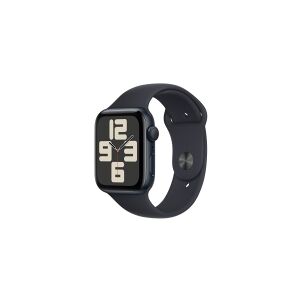 Apple Watch SE (GPS) - 2. generation - 44 mm - midnatsaluminium - smart ur med sportsbånd - fluoroelastomer - midnat - båndstørrelse: M/L - 32 GB - W