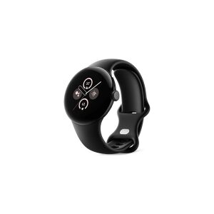 Google Pixel Watch 2 - Matsort aluminium - smart ur med aktivt bånd - fluoroelastomer - obsidian - båndstørrelse: S/L - 32 GB - Wi-Fi, NFC, Bluetooth - 31 g