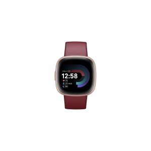 Fitbit Versa 4 - 40 mm - kobberrose - smart ur med bånd - beet juice - båndstørrelse: S/L - NFC, Bluetooth