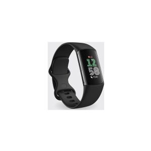 Fitbit Charge 6 - Sort aluminium - aktivitetssporer med uendelighedsbånd - silikone - obsidian - NFC, Bluetooth - 37.64 g