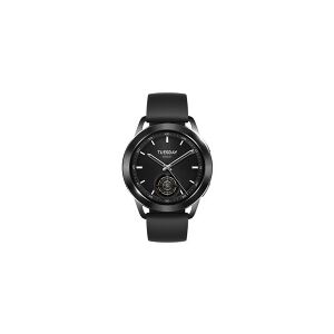 Xiaomi Watch S3 - Smart ur med rem - fluororubber - håndledsstørrelse: 140-210 mm - display 1.43 - NFC, Bluetooth - 44 g - sort