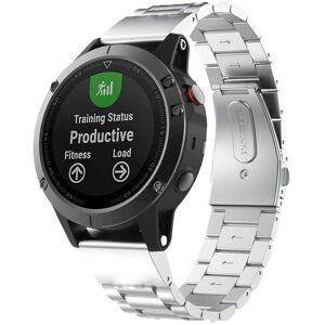 Urrem Til Garmin Fenix 5/6/7 - Rustfrit Stål - 22 Mm - Sølv