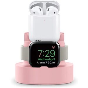 Apple Watch Silikone Stander - Dock 3-I-1 - Pink