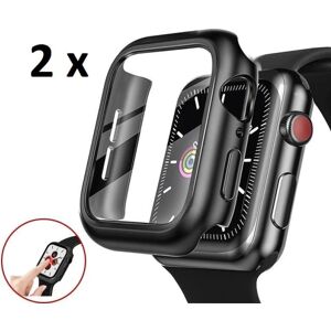 Pallas Sweden 2-pak Fulddækkende etui til Apple Watch 7 Hærdet glas 45 mm SVA Black