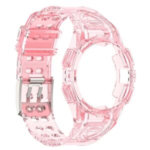 Generic Samsung Galaxy Watch 4 (40mm) urrem med cover - Gennemsigtig Pin Pink