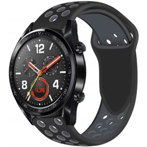 Generic Huawei Watch GT blød silikone urrem - Sort/Grå Multicolor