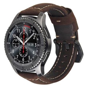 Generic Samsung Gear S3 Frontier / S3 Classic ægte læder Urrem - Brun / Brown