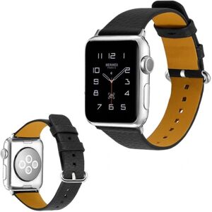 Generic Apple Watch Series 3/2/1 42mm litchi-tekstur-urrem - Sort Black