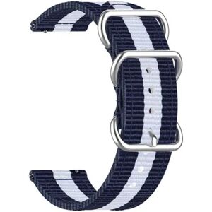 Generic Garmin Forerunner 255S nylon watch strap - Blue / White / Blue Blue