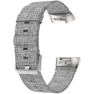 Generic Fitbit Charge 5 simple canvas watch strap - Grey Silver grey