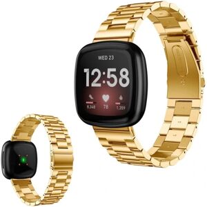 Generic rustfrit stål holdbar rem til Fitbit Versa 3 - guld Gold