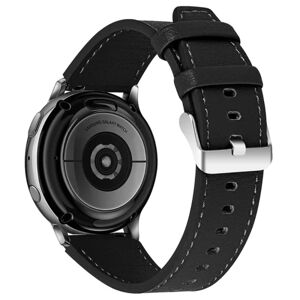 Generic 22mm Samsung Gear S3 cowhide genuine leather watch strap - Black Black