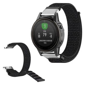 Generic Garmin Fenix 6S / Fenix 5S Plus nylon loop Urrem - Sort Black