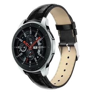 Generic Samsung Galaxy Watch (46mm) erstatnings urrem i læder med krokod Black
