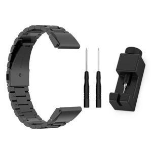 Generic Garmin Fenix 6X / 5X / 3 rustfrit stål Urrem - Sort Black