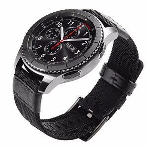 Floveme Stilfuldt nylon armbånd - Samsung Galaxy Watch S3 Frontier Svart 22mm