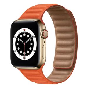 Læderarmbånd Apple Watch 42mm/44mm/45mm/49mm - Ægte læderarmbånd - Elegant og holdbart Orange