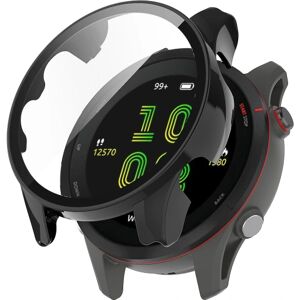 Til Garmin Forerunner 255 Anti-ridse Anti-fald Hård Pc Urkasse Beskyttelsescover med hærdet glas skærmbeskytter Black