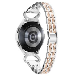 Dobbelt Rhinestone Armbånd Samsung Galaxy Watch 6 Classic 47mm Sølv