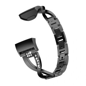 Rhinestone Crystal Armbånd Fitbit Charge 3/4 Sort