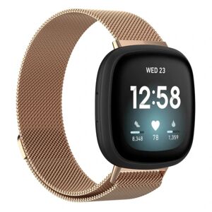 Milanese Loop Armbånd Fitbit Versa 4/Sense 2 Rose Gold (L)