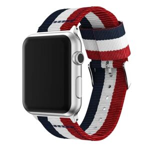 SKALO Apple Watch Nato armbånd med metalspænde 38/40 / 41mm - Rød-Hvid-B Multicolor