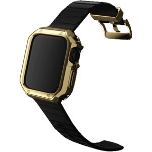 Megabilligt Apple Watch 38/40 / 41mm sort armbånd + tpu shell kofanger guld guld