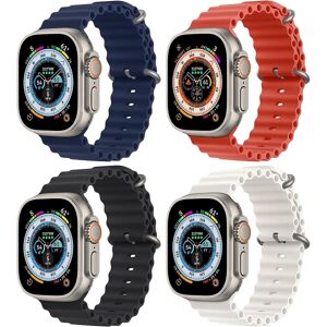 4-pack Ocean Band kompatibel med Apple Watch Ultra Band 49mm 45mm 44mm 42mm Iwatch Series 8 erstatningsrem