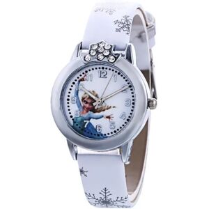 Elsa og Anna Frozen Style Glowing Snowflake Girl Watch- - Perfet White