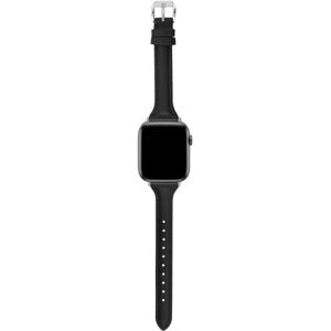 Læderarmbånd Apple Watch 38/40/41 1/2/3/4/5/6/7/8/SE Slim Sort sort- Perfet black