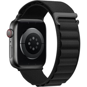 Sort Kompatibel med Apple Watch Rem 42mm 44mm 45mm Nylon Watch