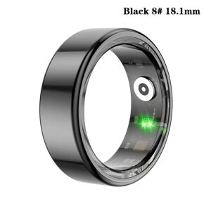 Smart Ring Fitness Health Tracker Titanlegering Finger Ring Fo Black 18.1mm