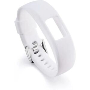 Hvid farverig erstatningssiliconestrop til Garmin Vivofit 4 Activity Fitness Tracker（L）