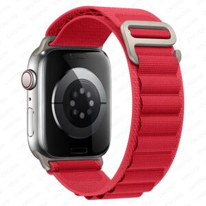 Alpine Loop Band til Apple Watch Rem 49mm 44mm 40mm 45mm 41mm 42mm 38mm 38 40 44 45 Mm Armbånd Iwatch Ultra Series 7 6 3 Se 8 red 42 44 45 49mm