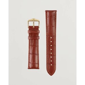 HIRSCH Duke Embossed Leather Watch Strap Golden Brown men 20MM Brun