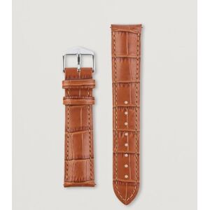 HIRSCH Duke Embossed Leather Watch Strap Honey Brown men 18MM Brun