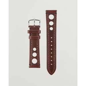 HIRSCH Rally Natural Leather Racing Watch Strap Brown men 20MM Brun